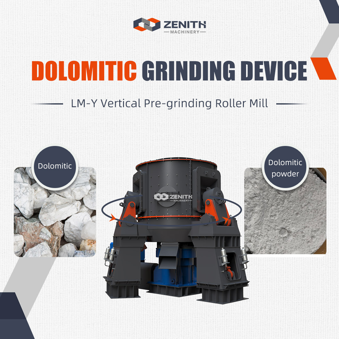 Zenith HLM vertical roller mill in industrial setting for gypsum grinding